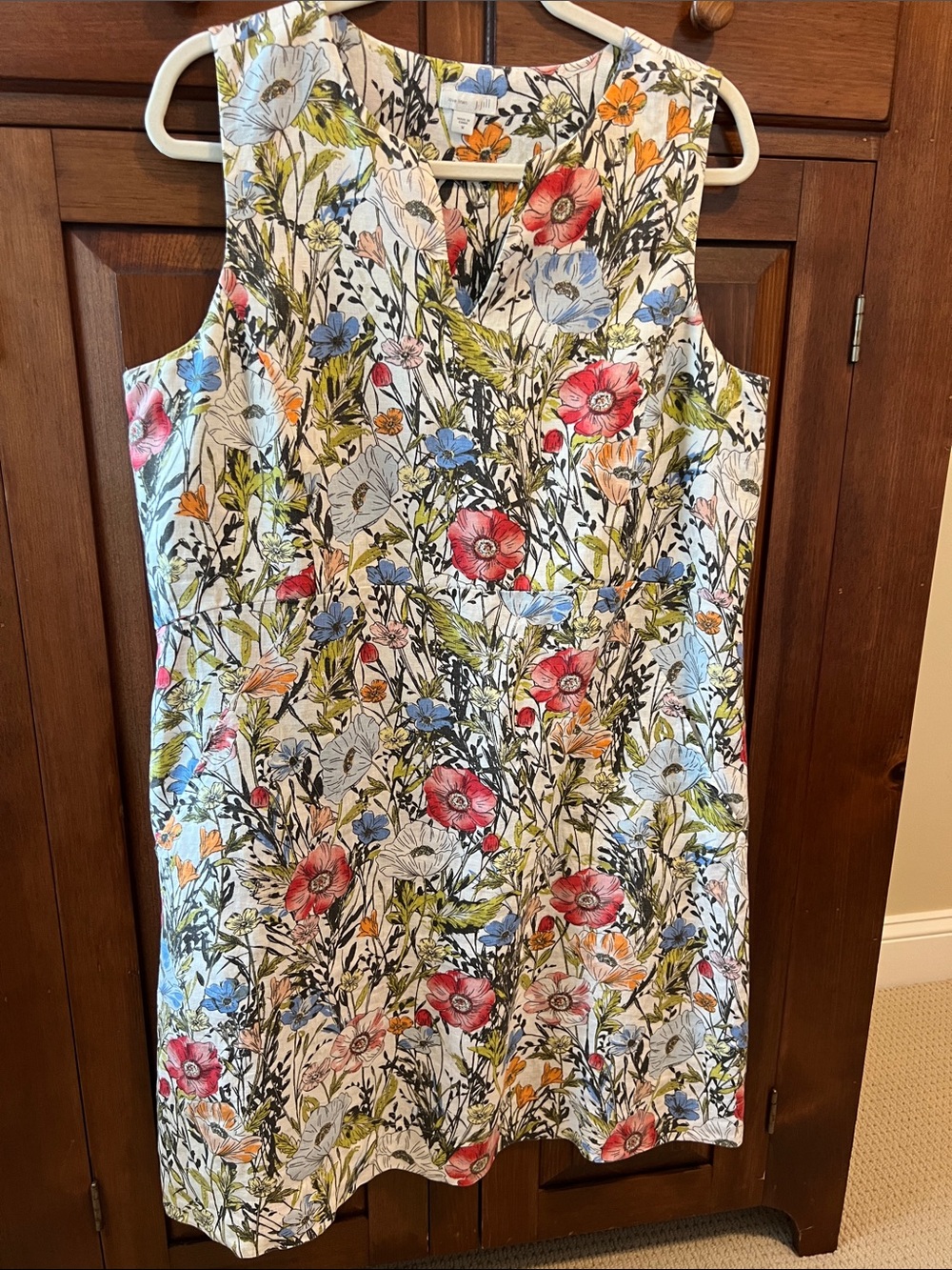 J Jill Linen dress - size M Floral Print